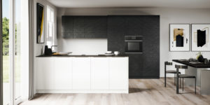 witte keuken zwart blad, Siluet 50